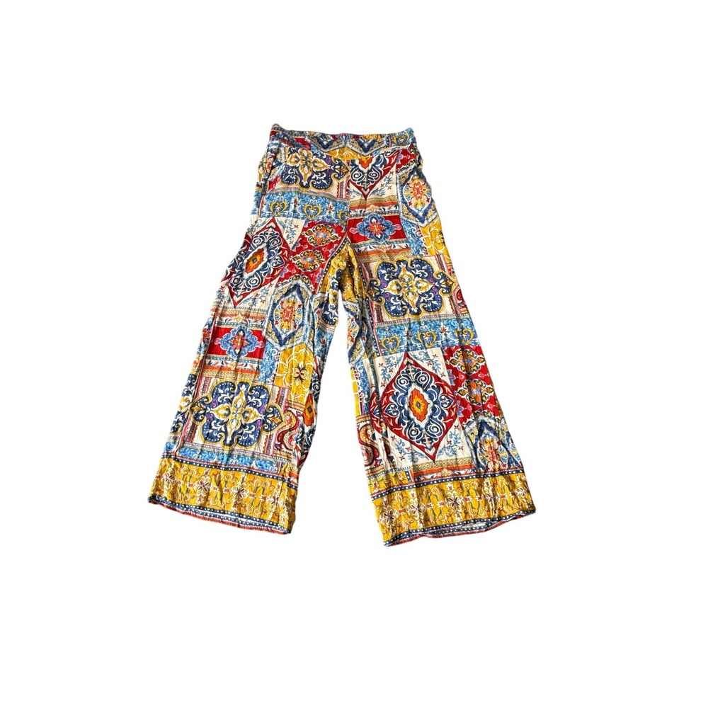 Haute Hippie Style Top & Pants Set Patchwork Print Colorful Medium - Picture 11 of 16